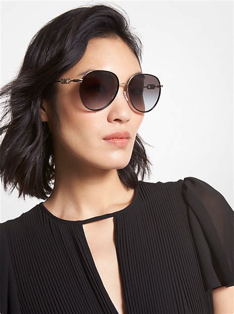 michael kors aviator black & tortoise sunglasses|Michael Kors Gunmetal Black Aviators MK 5004 1013/11 .